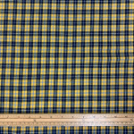 Mustard and Navy Small Plaid Brushed Cotton