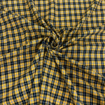 Mustard and Navy Small Plaid Brushed Cotton