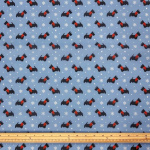 Scotties and Snowflakes Christmas Polycotton