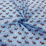 Scotties and Snowflakes Christmas Polycotton
