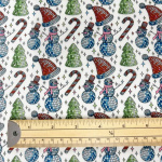 Disco Snowmen Christmas Polycotton