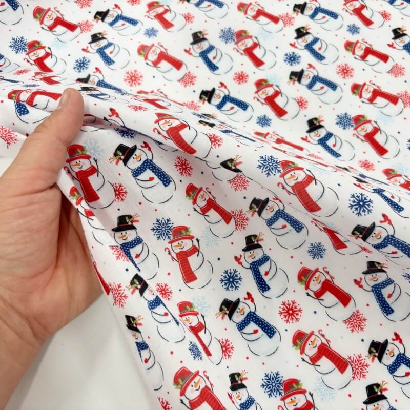 Image of Snowman Christmas Polycotton