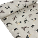 Lounging Dogs Cotton Canvas