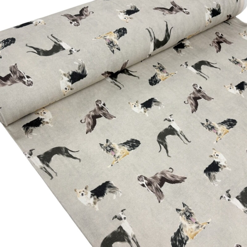 Image of Lounging Dogs Cotton Canvas