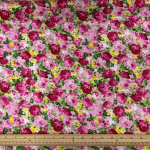 Pink Cabbage Roses Cotton Poplin