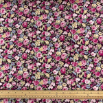 Rose Meadow Aubergine Cotton Poplin