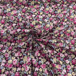 Rose Meadow Aubergine Cotton Poplin