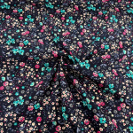 Turquoise Ditsy Flowers Cotton Poplin