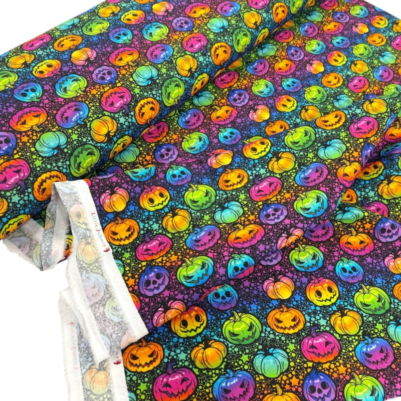 Image of Rainbow Pumpkins Halloween Cotton