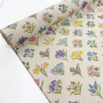Country Garden Flowers Linen Look