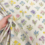 Country Garden Flowers Linen Look