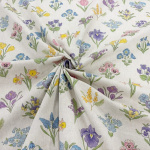 Country Garden Flowers Linen Look