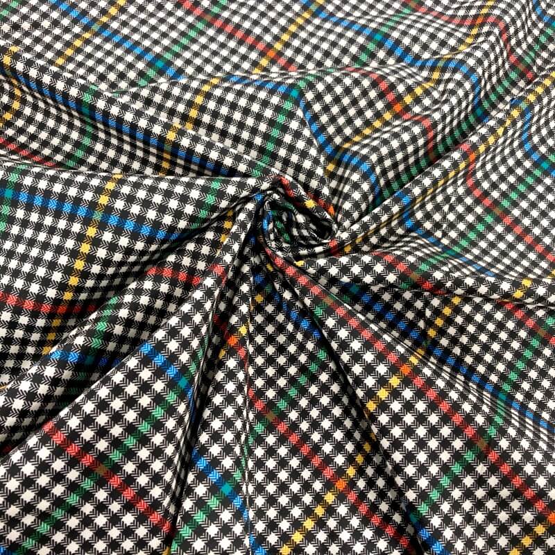 Image of Black and White Diagonal Check Cotton