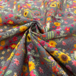 Wildflower with Butterfly Cotton Poplin