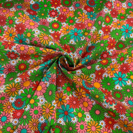 Retro Vibes Floral Polycotton