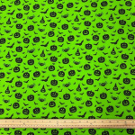 Pumpkins and Bats Halloween Polycotton