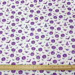 Pumpkins and Bats Halloween Polycotton