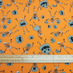 Pumpkin Head Skeletons Halloween Polycotton