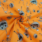 Pumpkin Head Skeletons Halloween Polycotton
