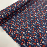 Happy Skeletons and Pumpkins Halloween Polycotton