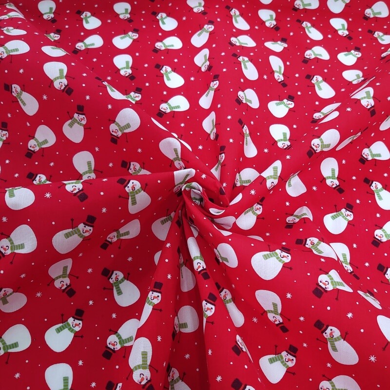 Image of Jolly Snowmen Christmas Polycotton