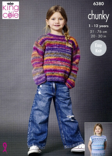 King Cole Sweater, Cardigan and Tank Top Pattern 6380