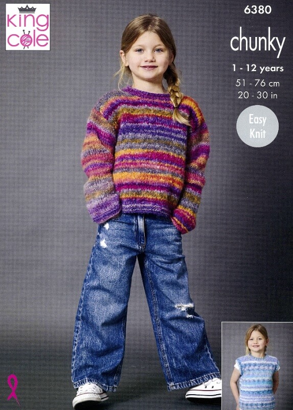 Image of King Cole Sweater, Cardigan and Tank Top Pattern 6380