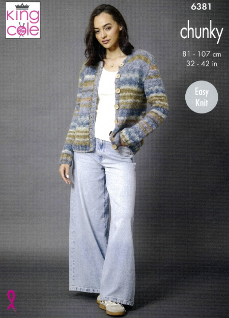 King Cole Cardigan and Sweater Pattern 6381