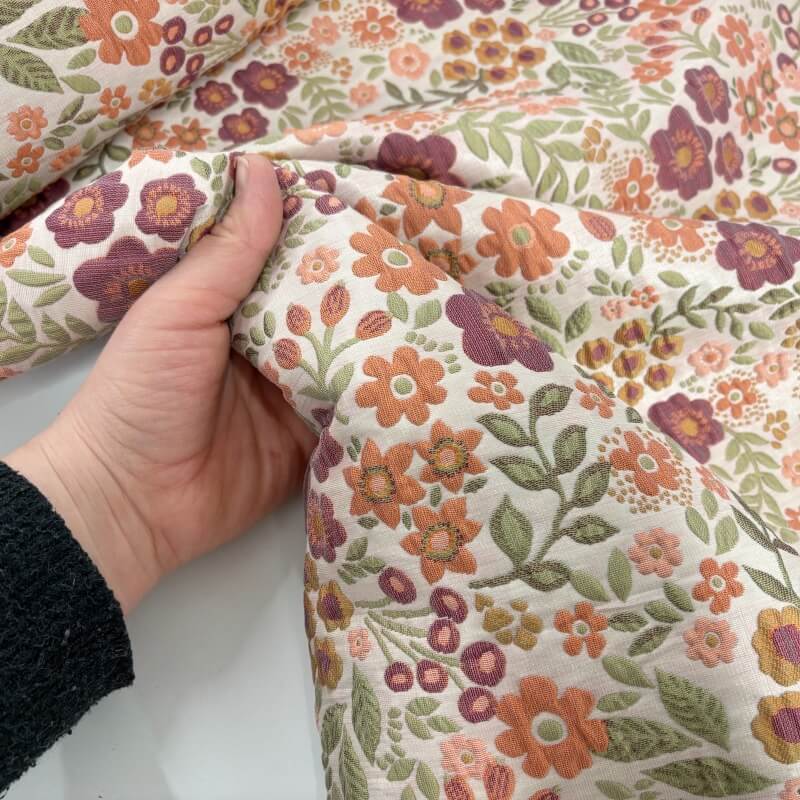 Image of Floral Dusky Pink Brocade
