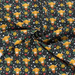 Highland Cow Bloom Quilting Cotton