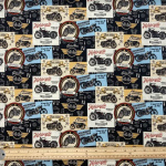 Vintage Motorbikes Quilting Cotton