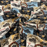 Vintage Motorbikes Quilting Cotton