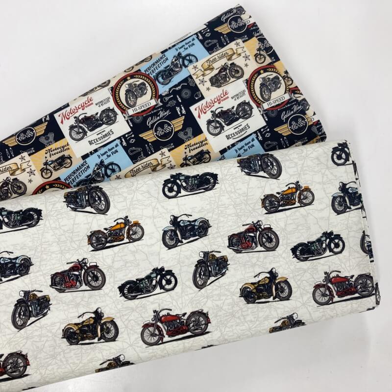 Image of Vintage Motorbikes Quilting Cotton