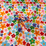 Colourful Daisies Polycotton