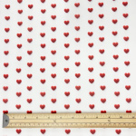 Red 3D Hearts Polycotton