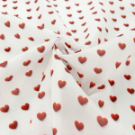 Red 3D Hearts Polycotton