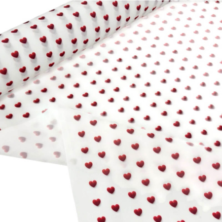 Red 3D Hearts Polycotton