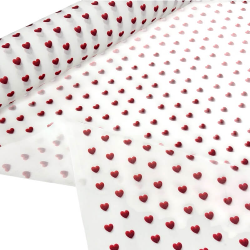 Image of Red 3D Hearts Polycotton