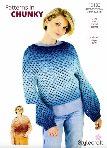 Stylecraft Crochet Sweaters Pattern 10183