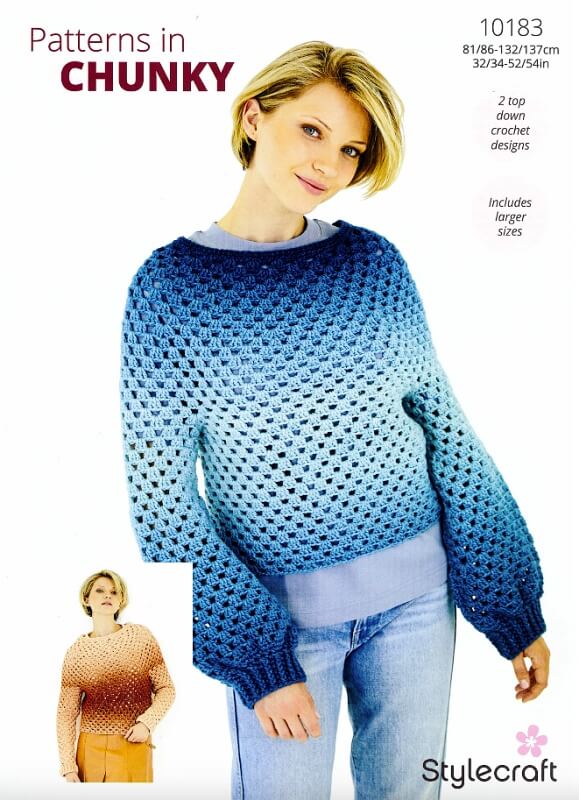Image of Stylecraft Crochet Sweaters Pattern 10183
