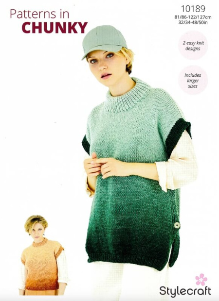 Stylecraft Round and Turtle Neck Tank Tops Pattern 10189