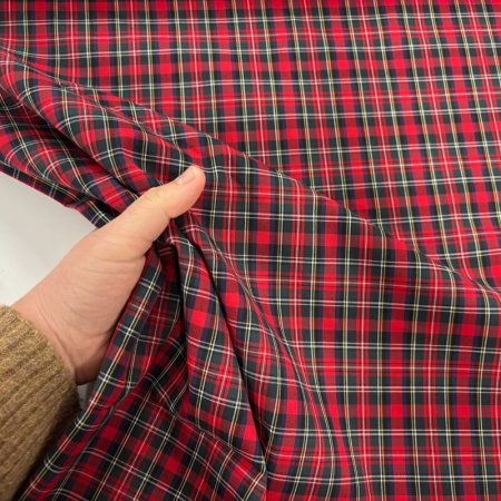 Stewart Red Tartan Cotton Lawn