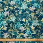 Teal Lillies Viscose