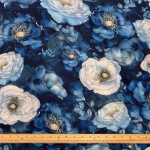 Midnight Poppies Viscose