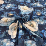 Midnight Poppies Viscose