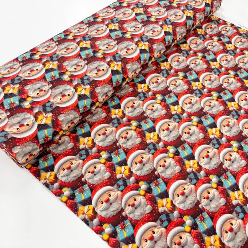 Image of Santa’s Gifts Wide Christmas Cotton