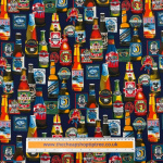 Beer Bottles Quilting Cotton