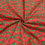 Red Holly Christmas Polycotton