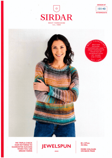 Sirdar Round Neck Sweater Pattern 10140