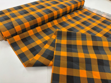 Orange buffalo Check Quilting Cotton